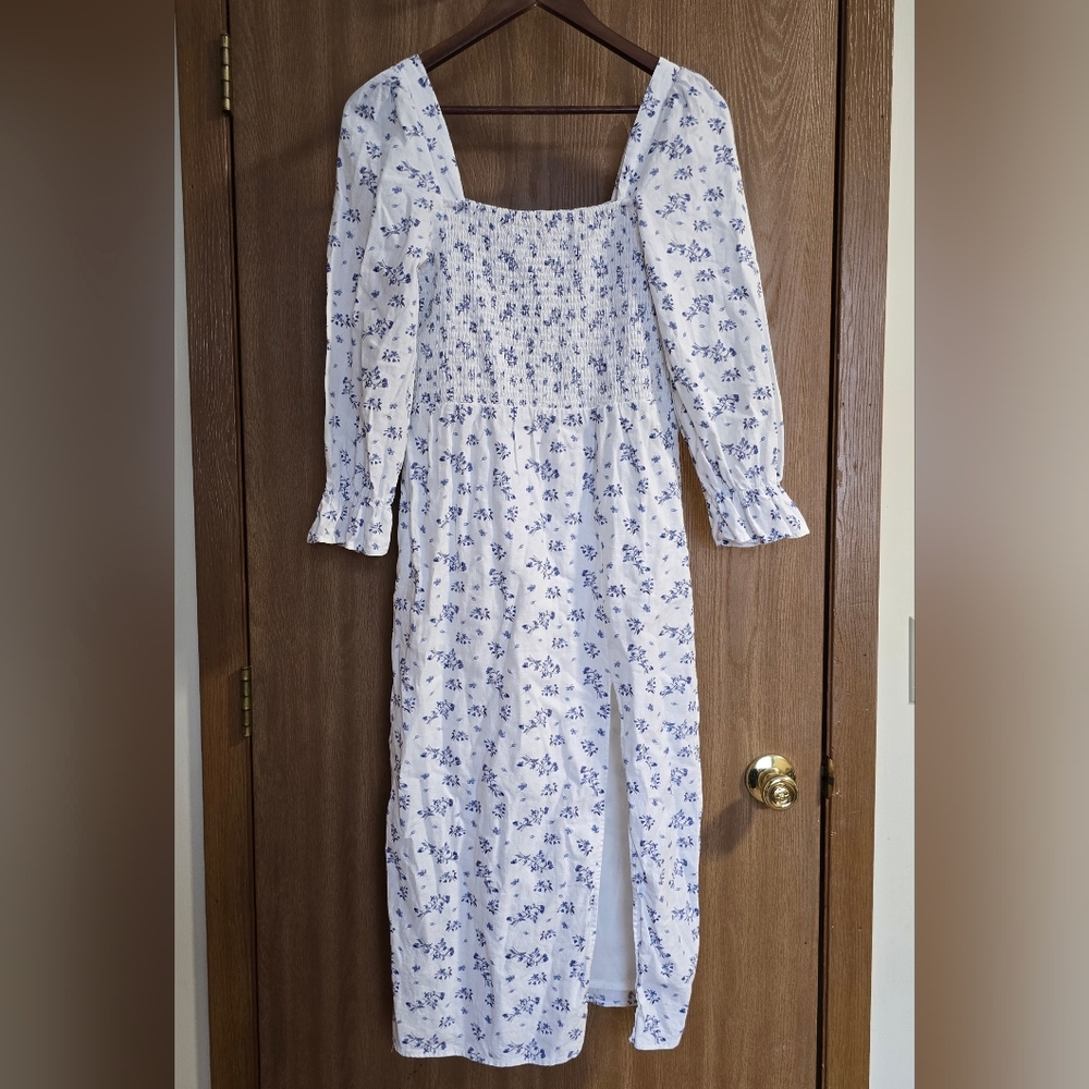 House Of Harlow 1960 Floral Linen Blend Midi Dress - Picture 2 of 12
